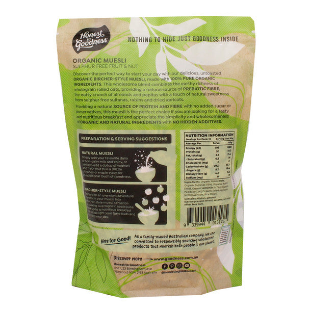 Sulphur Free Fruit & Nut Muesli