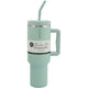 Insulated Tumbler with Handle & Straw Sage 1.18L